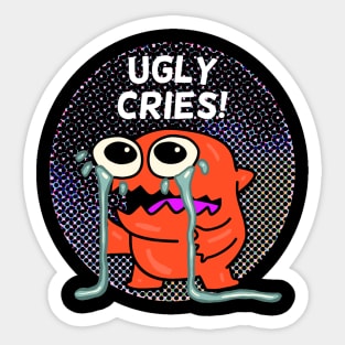Ugly Cries Monster in Dots Sticker